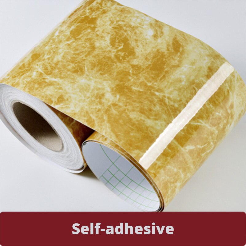 Marble Style Self-Adhesive Floor Stickers for Bathroom Skirting Corner Decals Waterproof Tiles Waistline Wallpaper Home Decor