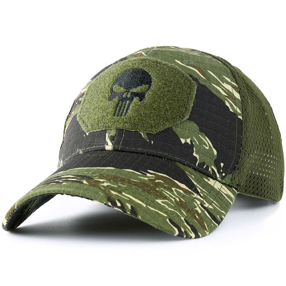 Skull Tactical Military Airsoft Cap Adjustable Breathable Sun Visor Trucker Hat Mesh Hunting Hiking Baseball Skeleton Snapback