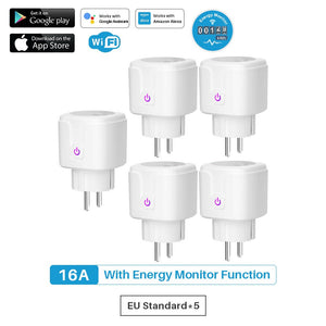 Smart Plug WiFi Socket EU 16A Power Monitor Timing Function Tuya SmartLife APP Control Works With Alexa Google Assistant