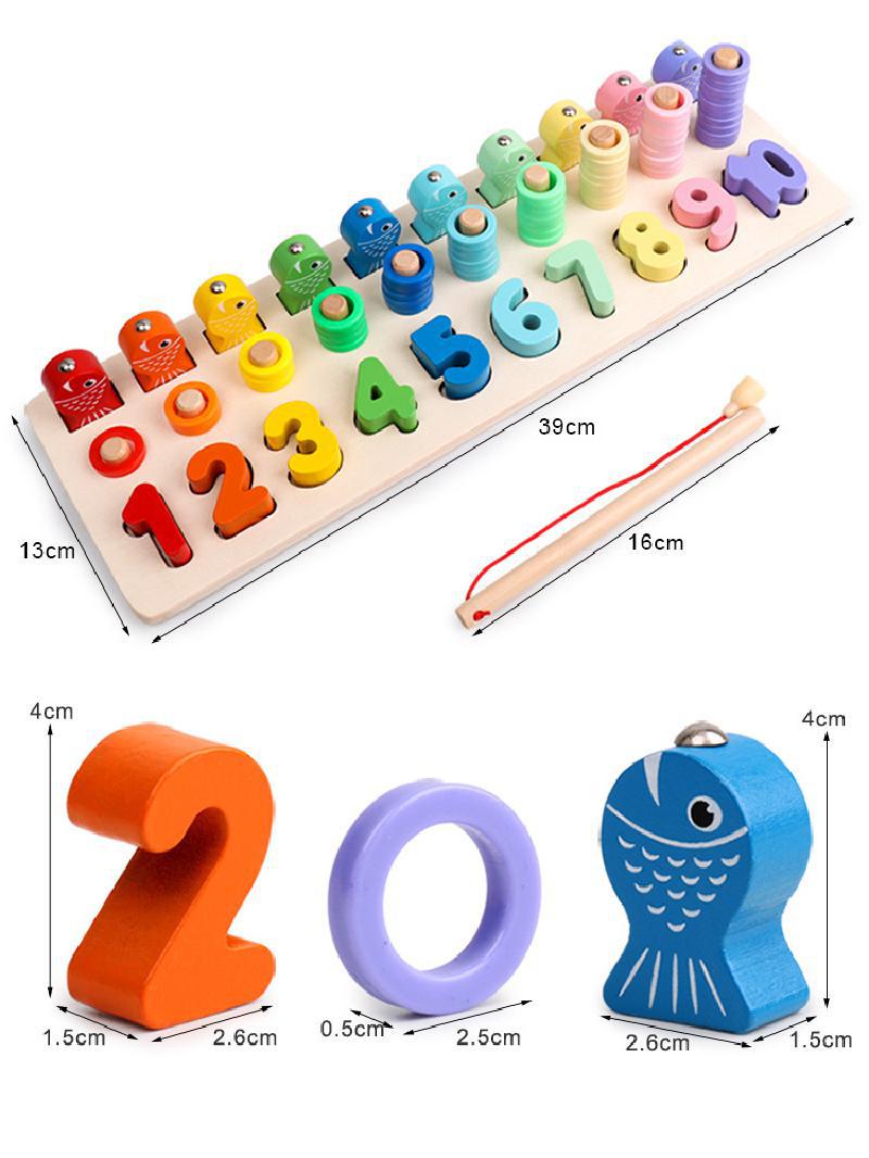 Montessori jouets éducatifs en bois pour enfants conseil maths pêche compter numéros forme numérique Match éducation précoce enfant cadeau jouet