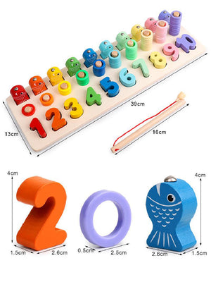 Montessori jouets éducatifs en bois pour enfants conseil maths pêche compter numéros forme numérique Match éducation précoce enfant cadeau jouet