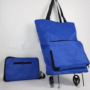 Portable Women Shopping Bag Folding Grocery Shopping Wheel Bag Small Pull Cart Buy Vegetables Food Storage Bag Organizer Tug Bag