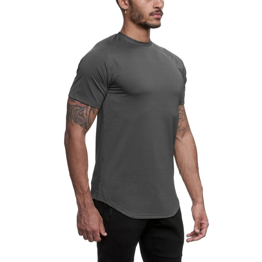 2020 camouflage Sport chemise hommes à manches courtes entraînement gymnase t-shirt hommes Compression coupe mince course t-shirt hommes Fitness hauts Sport t-shirt