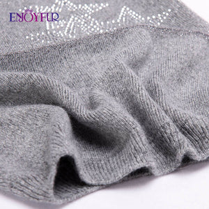 ENJOYFUR Fashion Soft Women Winter Autumn Hat And Scarf Set High Quality Female Warm Knitted Hat Scarves