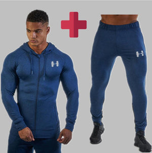 gyms men Spring Set Men's Fashion Sportswear Tracksuits Sets Men's Bodybuilding Hoodies+Pants casual fitness Outwear Suits men