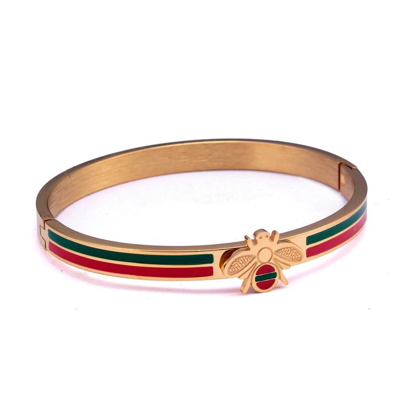 Luxury Mesh Stainless Steel Charm Bangle & Bracelet Women Female Jewelry Trendy Unique Bee Cuff Brand Bangles Pulsera