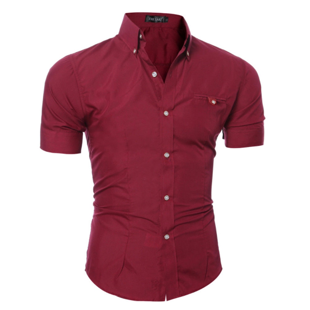New Fashion Fashion Men's Luxury Short Sleeve Shirt Casual Slim Fit Stylish Shirts Tops Plus Size M-3XL