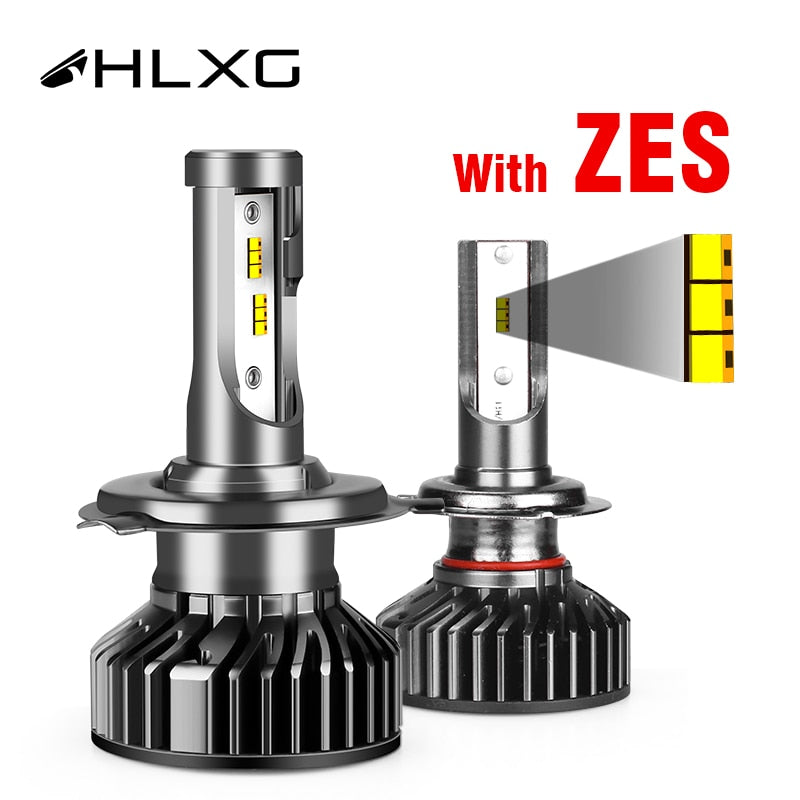 HLXG with ZES H7 LED H4 Auto Car Headlight Bulb Mini LED H11 H8 HB4 HB3 9005 9006 12000LM LED lamp for automobile Hi Lo Beam 12V