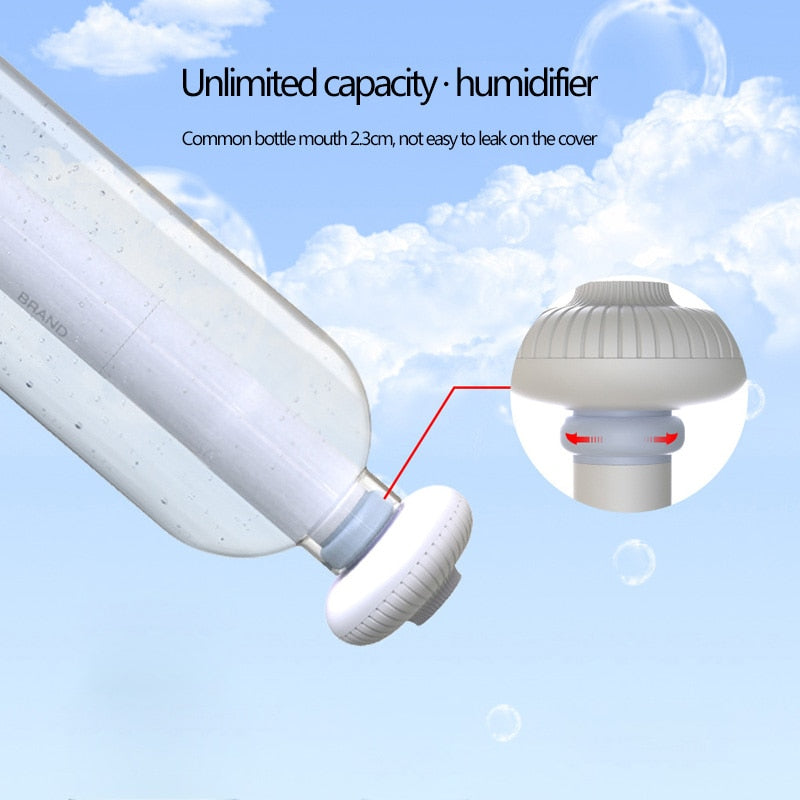ELOOLE USB Portable Air Humidifier Donut Bottle Aroma Diffuser Mist Maker For Home Office Humidification Detachable