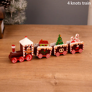 Wooden Christmas Train Ornament Christmas Decoration For Home Santa Claus Gift Toys Crafts Table Deco Navidad Xmas 2021 New Year