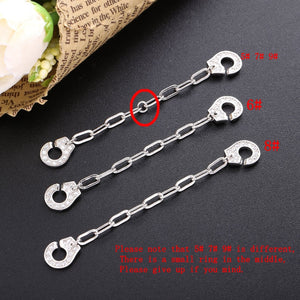 Moonmory Fashion 925 Sterling Silver Handcuff Ring White Paper Clip Chain Menottes Ring Gift For Women And Men Jewelry Dating