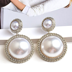 New Arrival Luxury Round Pearl Earrings High-quality Gold Long Earring Fashion Trend Jewelry Accessories For Women