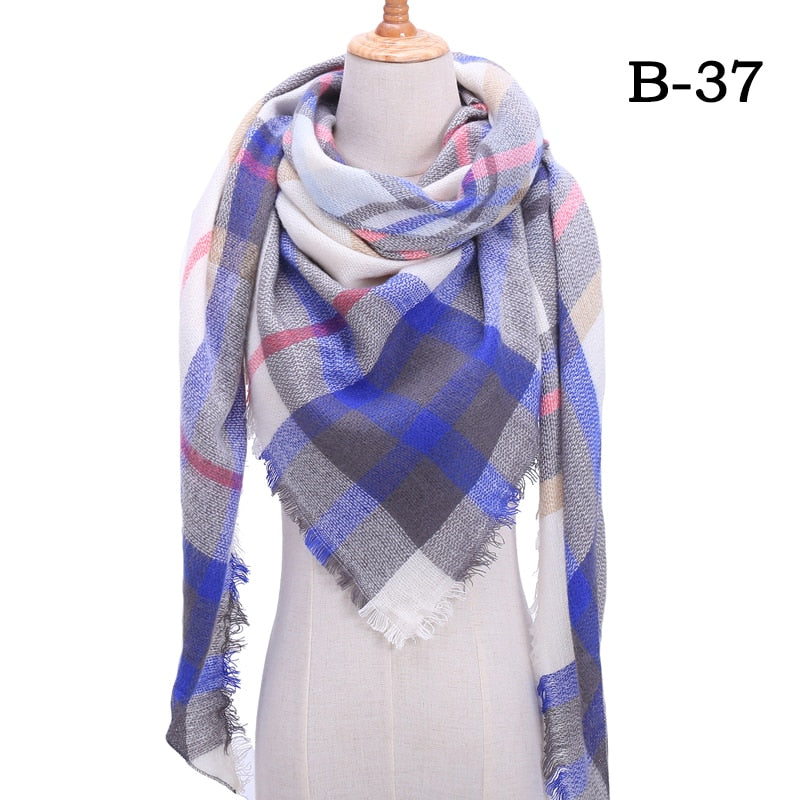 Designer 2020 knitted spring winter women scarf plaid warm cashmere scarves shawls luxury brand neck bandana pashmina lady wrap