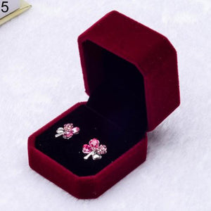 Hot Sale Blue Black Velvet Engagement Wedding Stud Earring Ring Pendant Jewelry Package Display Box Organizer Storage Gift Case