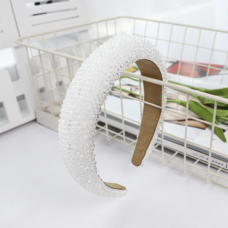 CN Baroque Full Crystal Hair Bands For Women Luxury Padded Diamond Headband Hair Hoop Christmas Gifts Christmas Hair Accessories