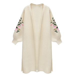 2020 New Style for Autumn and Winter Women's Knitted Cardigan Women's Loose Long Embroidered Sweater Women sweaters