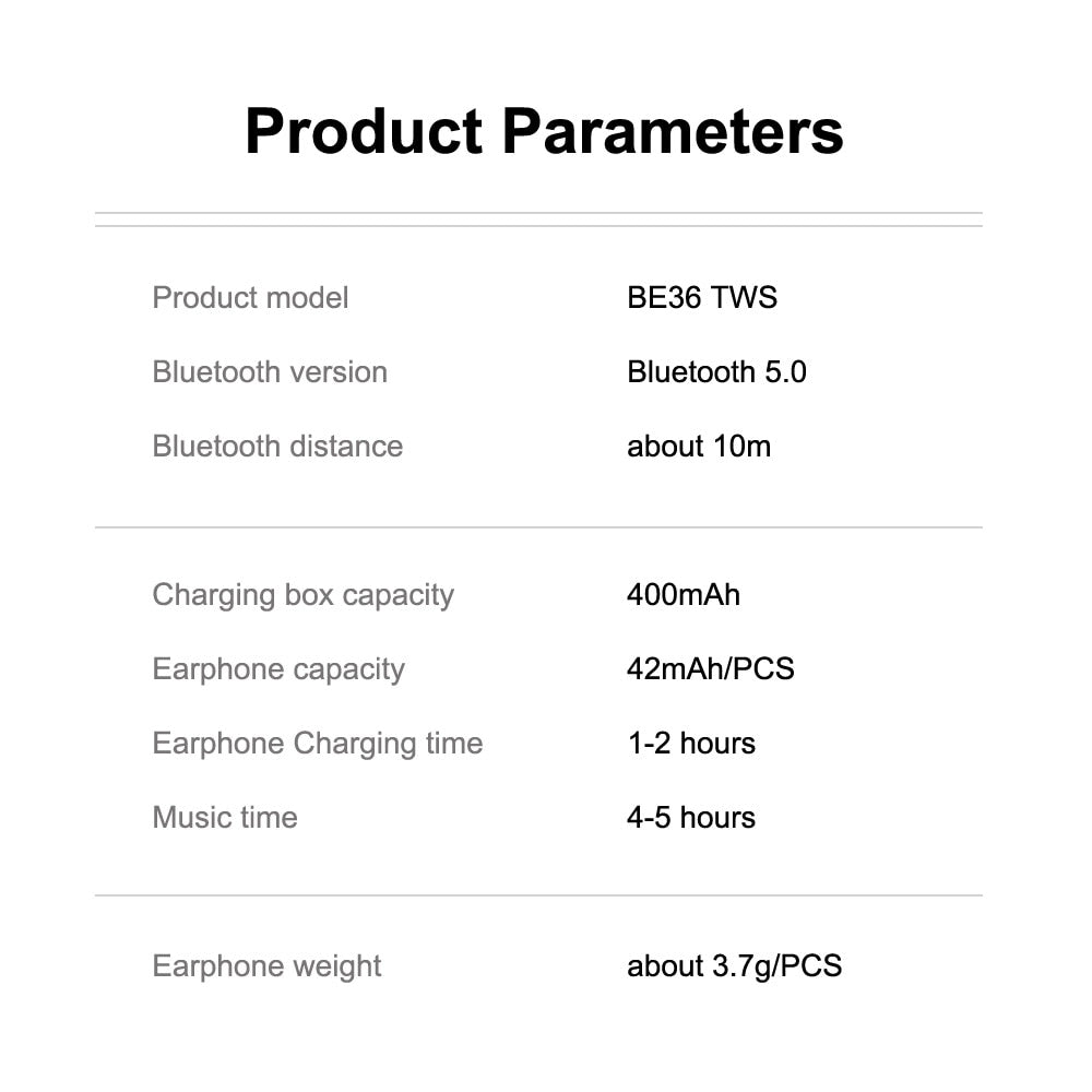 TWS Bluetooth Earphones HD Stereo Wireless Headphones  Touch Control Noise Cancelling Gaming Headset Microphone for sport