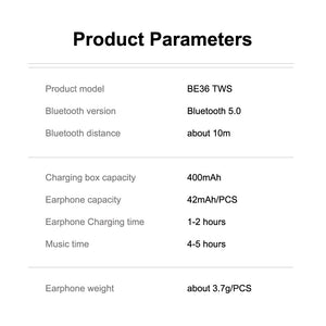TWS Bluetooth Earphones HD Stereo Wireless Headphones  Touch Control Noise Cancelling Gaming Headset Microphone for sport