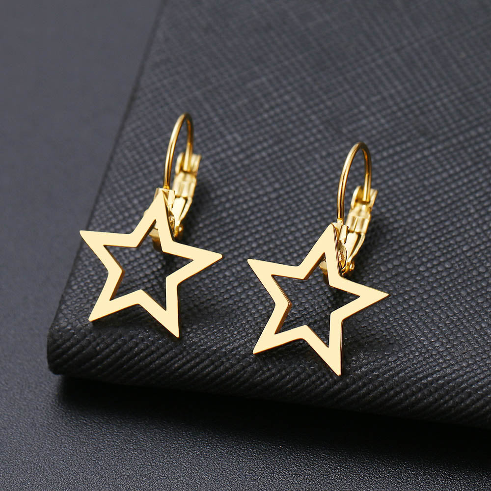 Fashion Earring World Map/Pineapple/Love Heart/Star Small Geometric Gift For Women Party Alentine's Day Stainless Steel Jewelry