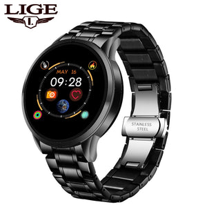 LIGE Luxury Smart Watch Women Waterproof Sports Fitness Tracker For Android ios Reloj inteligente Ceramic Strap smart watch Men