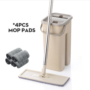 Magic Cleaning Microfiber Mop and Bucket Free Hand Mop with Bucket Floor Flat Mop Home Kitchen Floor Cleaner tool Drop Shipping
