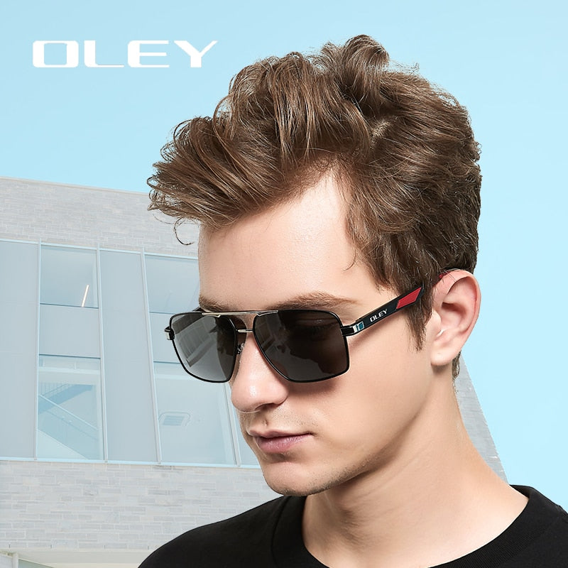 OLEY-lunettes de soleil polarisées en aluminium | Design Classic Pilot, lunettes à verres de changement de couleur pour hommes Oculos de sol accepter un logo personnalisé