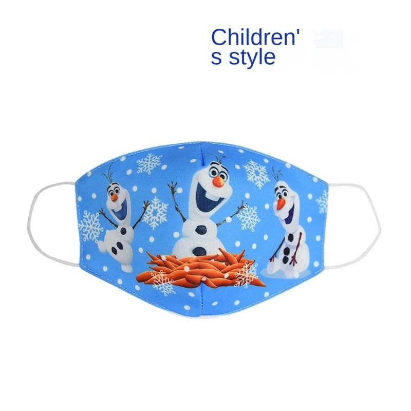 Disney congelé dessin animé bouche masque Anti poussière masque visage princesse Anna Elsa cotons masques pour enfants enfants réutilisables