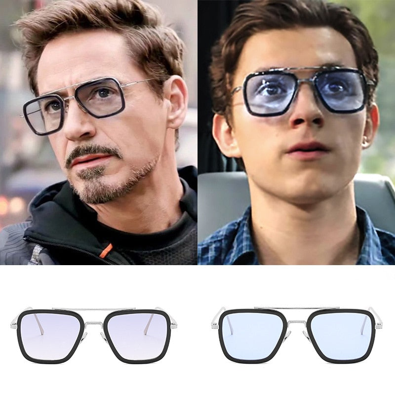 Lunettes de soleil Design de marque pour hommes | Lunettes de soleil Style de luxe Avengers Tony Stark Flight, lunettes de soleil rétro pour femmes, Oculos rétro hommes 3
