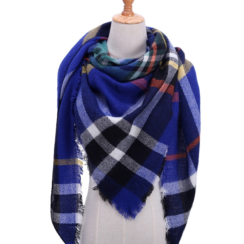 Designer 2020 knitted spring winter women scarf plaid warm cashmere scarves shawls luxury brand neck bandana pashmina lady wrap