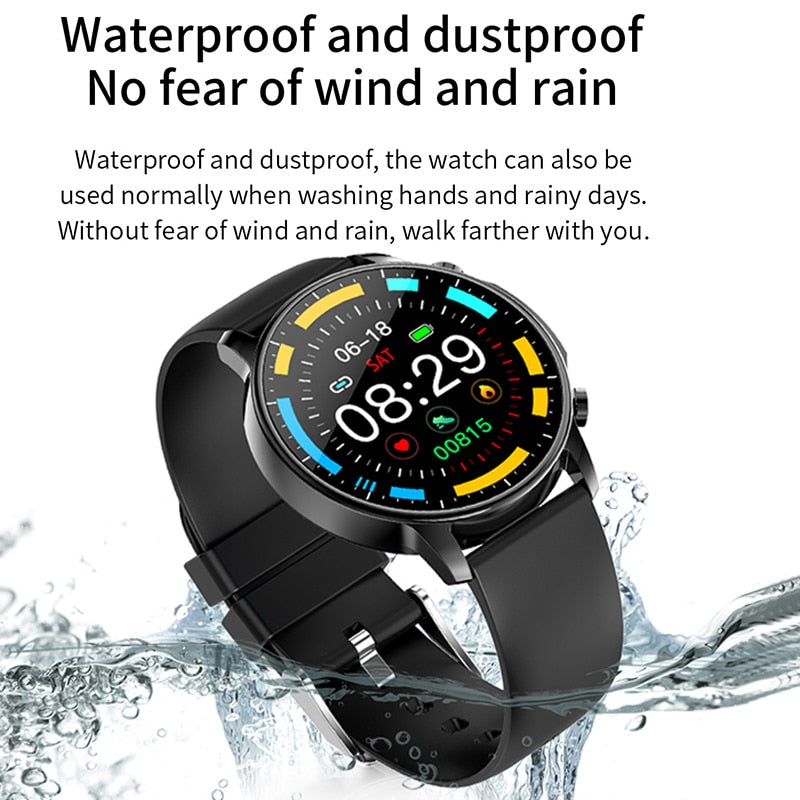 LIGE ladies smart watch ladies full touch fitness tracker Heart Rate Monitor IP67 waterproof Blood oxygen smart man Smartwatch