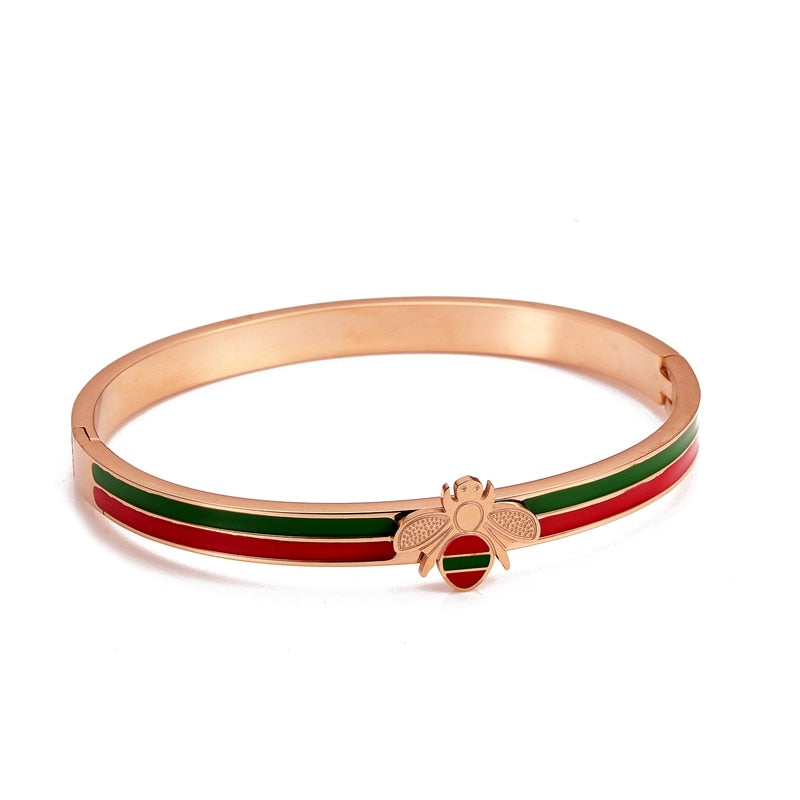 Luxury Mesh Stainless Steel Charm Bangle & Bracelet Women Female Jewelry Trendy Unique Bee Cuff Brand Bangles Pulsera