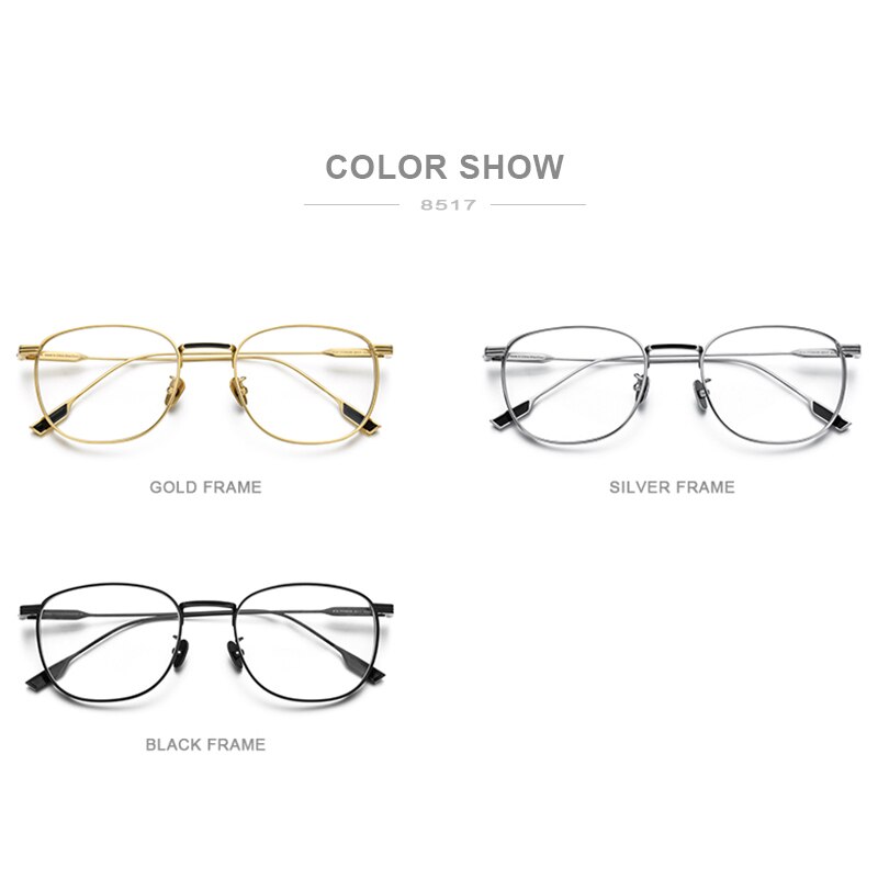 FONEX Pure Titanium Glasses Frame Women Vintage Round Myopia Optical Prescription Eyeglass Frame Men 2020 New Titan Eyewear 8517