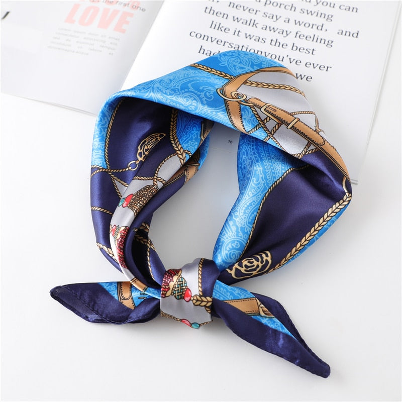 Women Square Silk Scarf Chiffon Satin Lady Hair Neck Foulard  Scarves Shawl Wrap Female Bandana Head Kerchief Hijab Headband