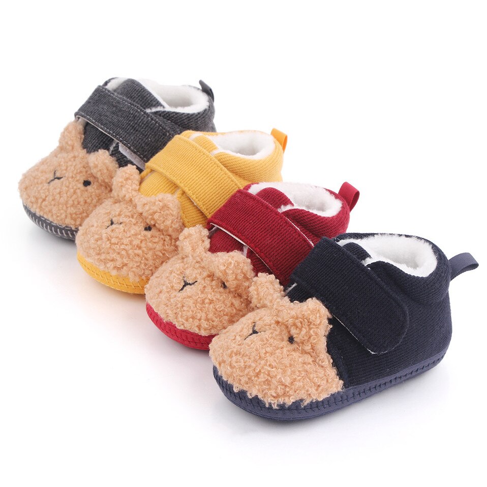 2021 Brand New Toddler Newborn Baby Crawling Shoes Boy Girl Cute Slippers Prewalker Trainers Fur Winter Animal Ears First Walker