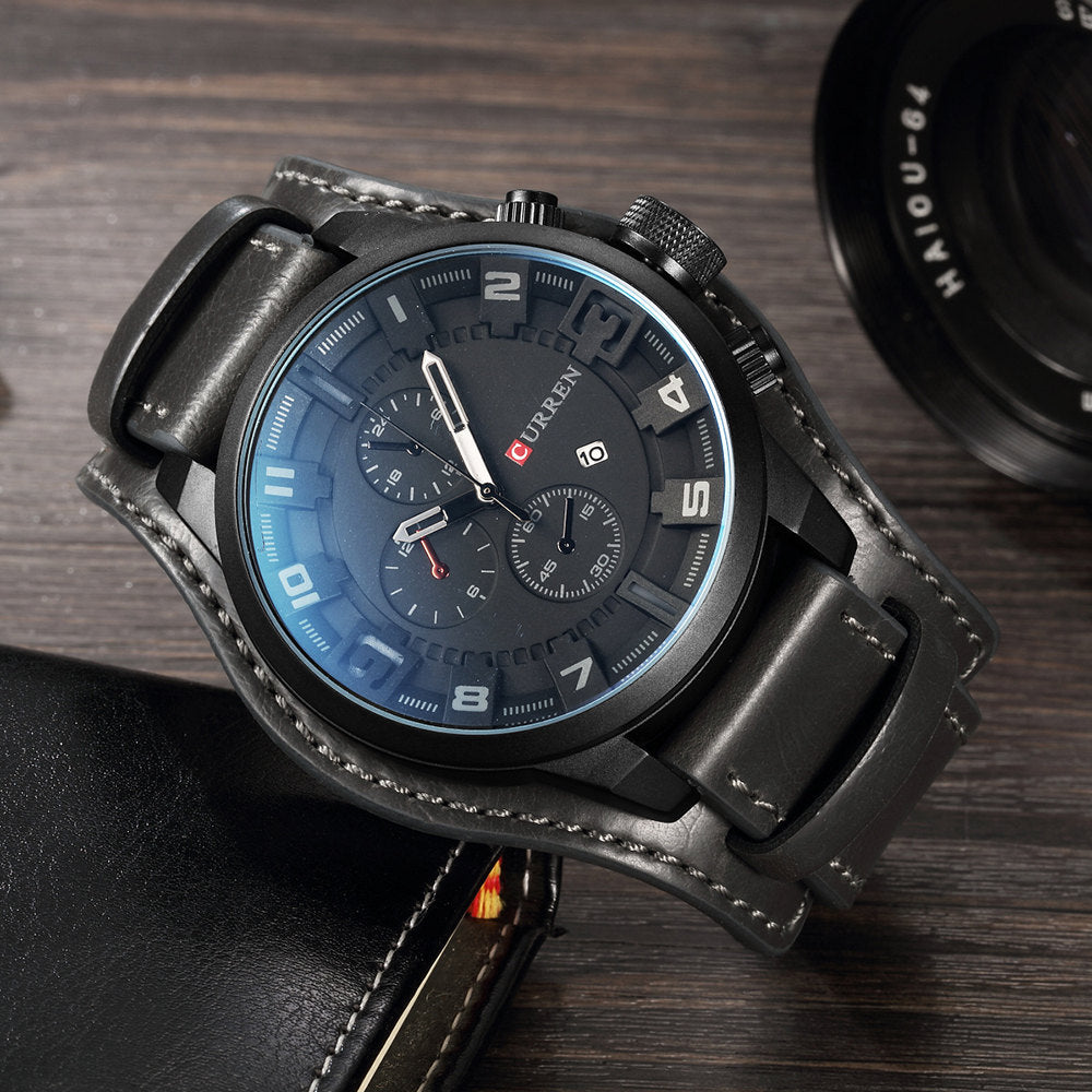 CURREN Top marque de luxe hommes montres hommes horloges Date Sport militaire horloge bracelet en cuir Quartz affaires hommes montre cadeau 8225