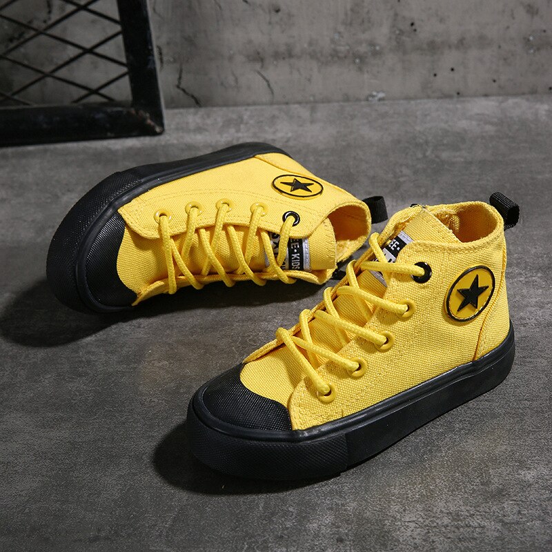 Kids Shoes High Top Canvas Shoes Baby Girls Boys Shoes Non-slip Rubber Sole Basketball Shoes Girls Children's Shoes Sneakers