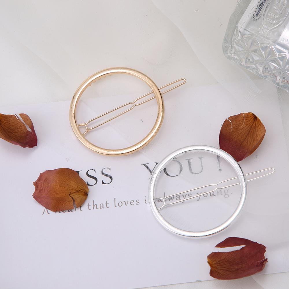 Fashion Woman Hair Accessories Triangle Hair Clip Pin Metal Geometric Alloy Hairband Moon Circle Hairgrip Barrette Girls Holder