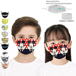 Disney Mickey Mouse Mask Children Adult Face Mouth Mask Washable Dust Mask Pm 2.5 Filter Mask Cartoon Cotton Mask