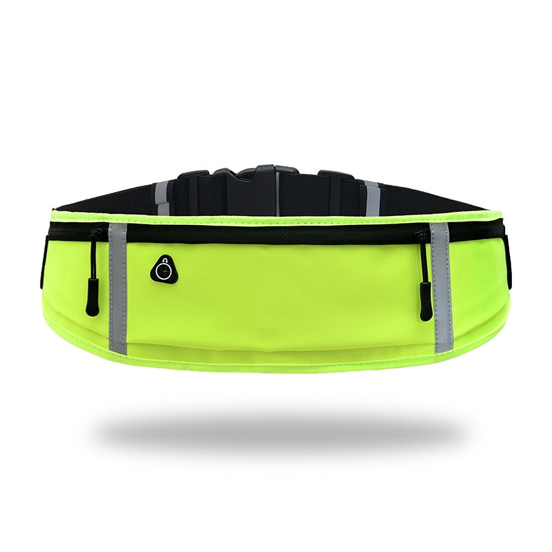 Reflective Unisex Running Belt Bag Sport Waist Band Bag Pack Travel Jogging Waist Pack Gym Fitness Bag for 6.5 Inch Phone Holder