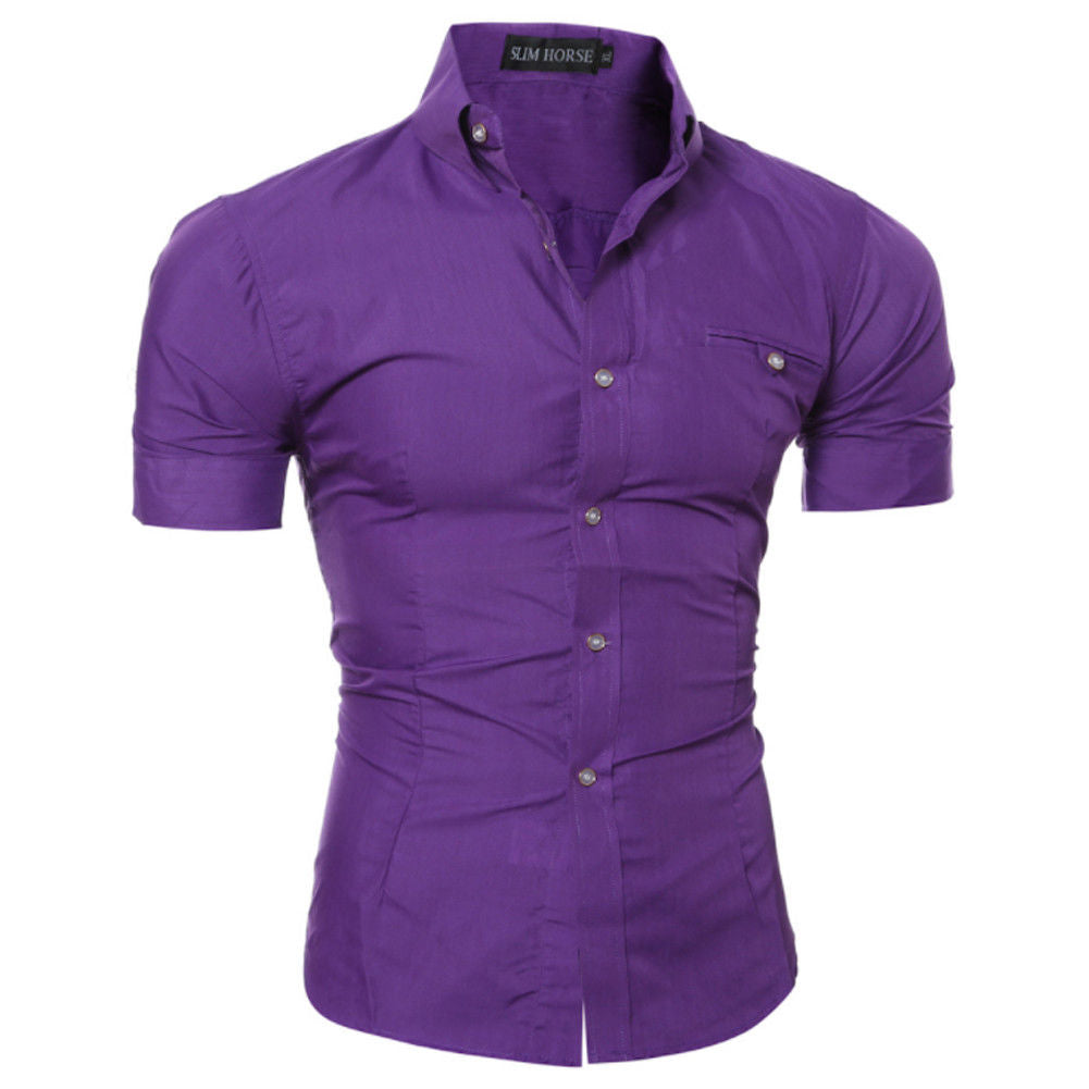 New Fashion Fashion Men's Luxury Short Sleeve Shirt Casual Slim Fit Stylish Shirts Tops Plus Size M-3XL