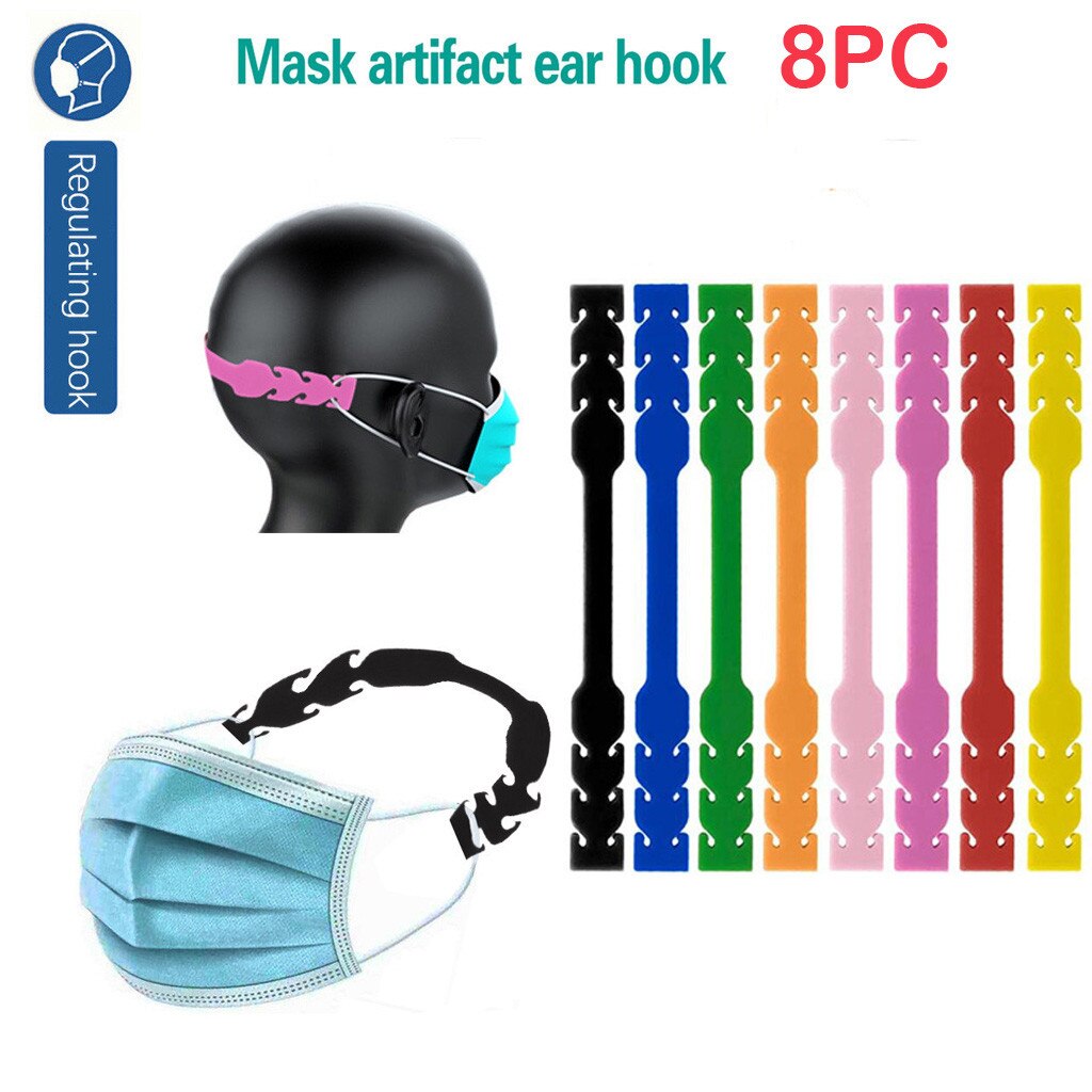 8pcs Set Maske Ear Hook Ear Holder Mask Fastener Rubber Extension Buckle Ear Mask Clip Mask Accessories Masque