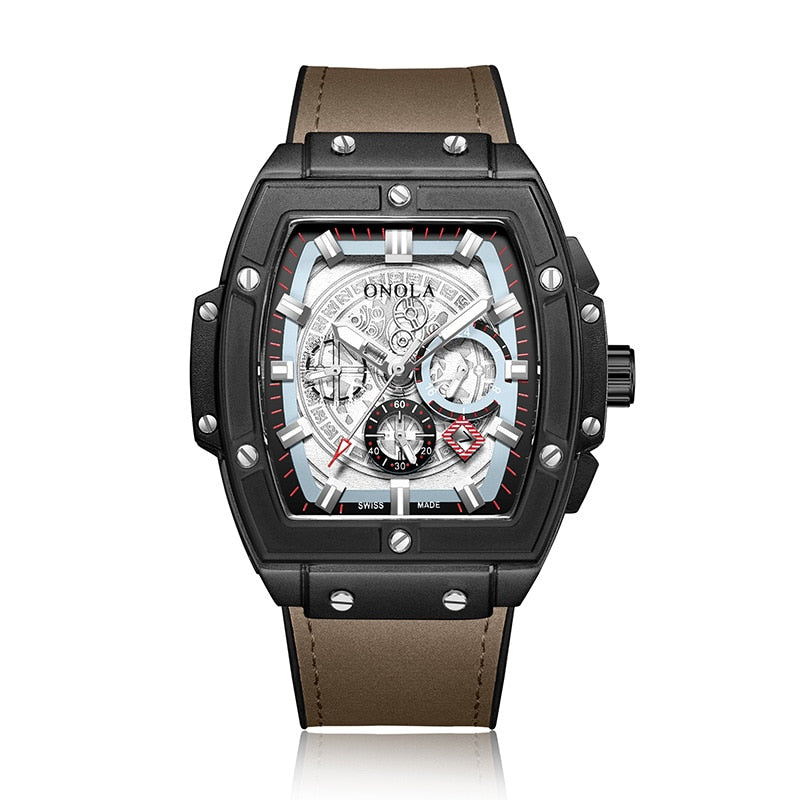 Montre de Sport de luxe pour hommes ONOLA mode quartz horloge grand visage montre-bracelet montres décontractées hommes relogio masculino