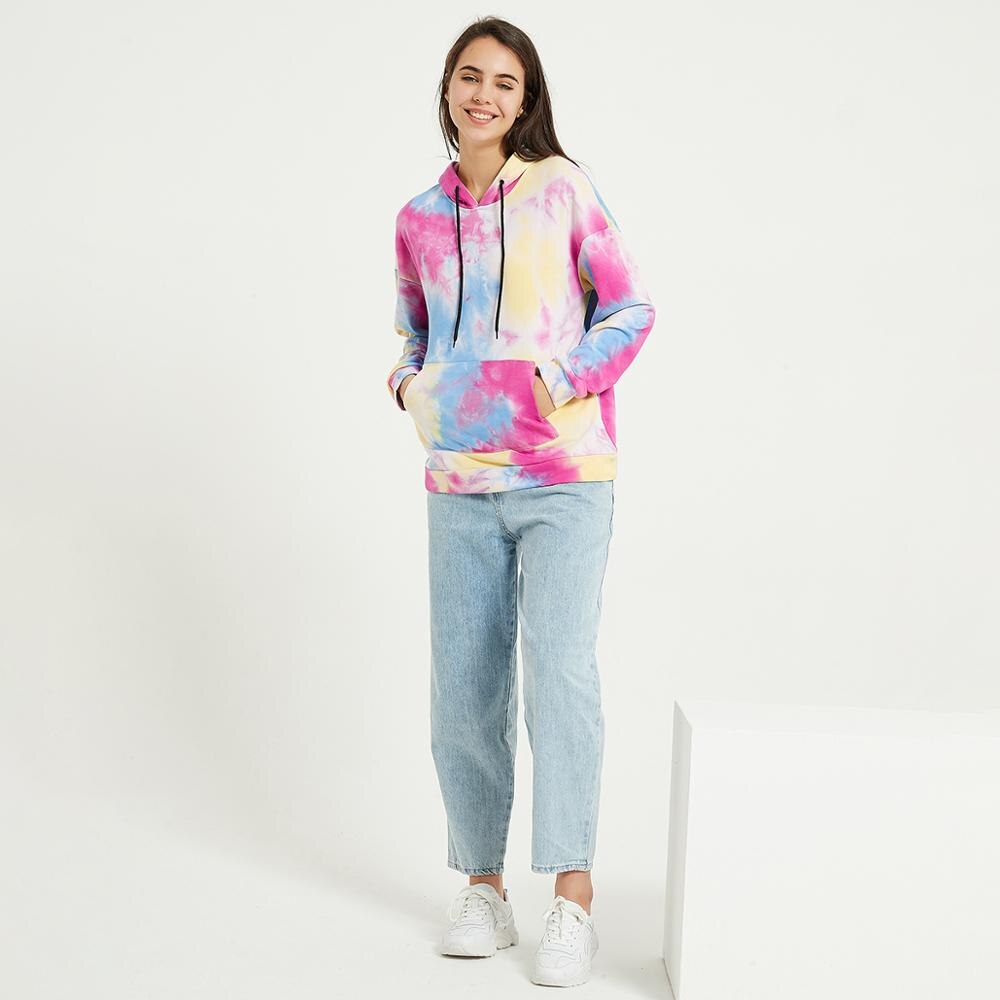 Wixra femmes sweat-shirts à colorant Femme nouvelle mode sweats à capuche chauds poche à manches longues automne hiver haut décontracté