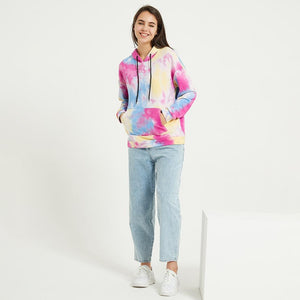 Wixra femmes sweat-shirts à colorant Femme nouvelle mode sweats à capuche chauds poche à manches longues automne hiver haut décontracté