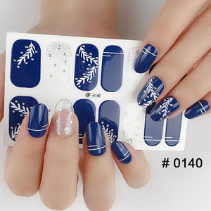 Fashion 31 Designs 3D Full Cover Nail Sticker Waterproof Self-adhesive Nail Art Manicure DIY Decoration Glitter Nail Wraps 2019