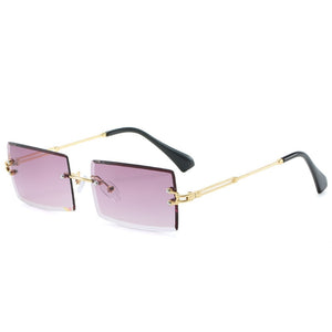 2020 Retro Sunglasses Women Brand Designer Fashion Rimless Gradient Sun Glasses Shades Cutting Lens Ladies Frameless Eyeglasses