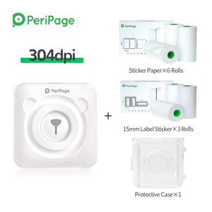 PeriPage Portable Thermal Bluetooth Printer 304dpi Thermal Picture Photo label Mini Printer for Android IOS Mobile Phone