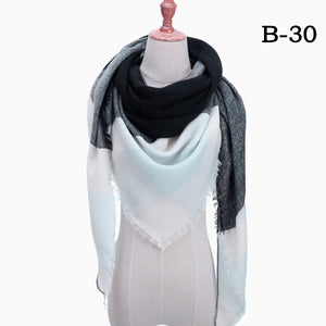 Designer 2020 knitted spring winter women scarf plaid warm cashmere scarves shawls luxury brand neck bandana pashmina lady wrap