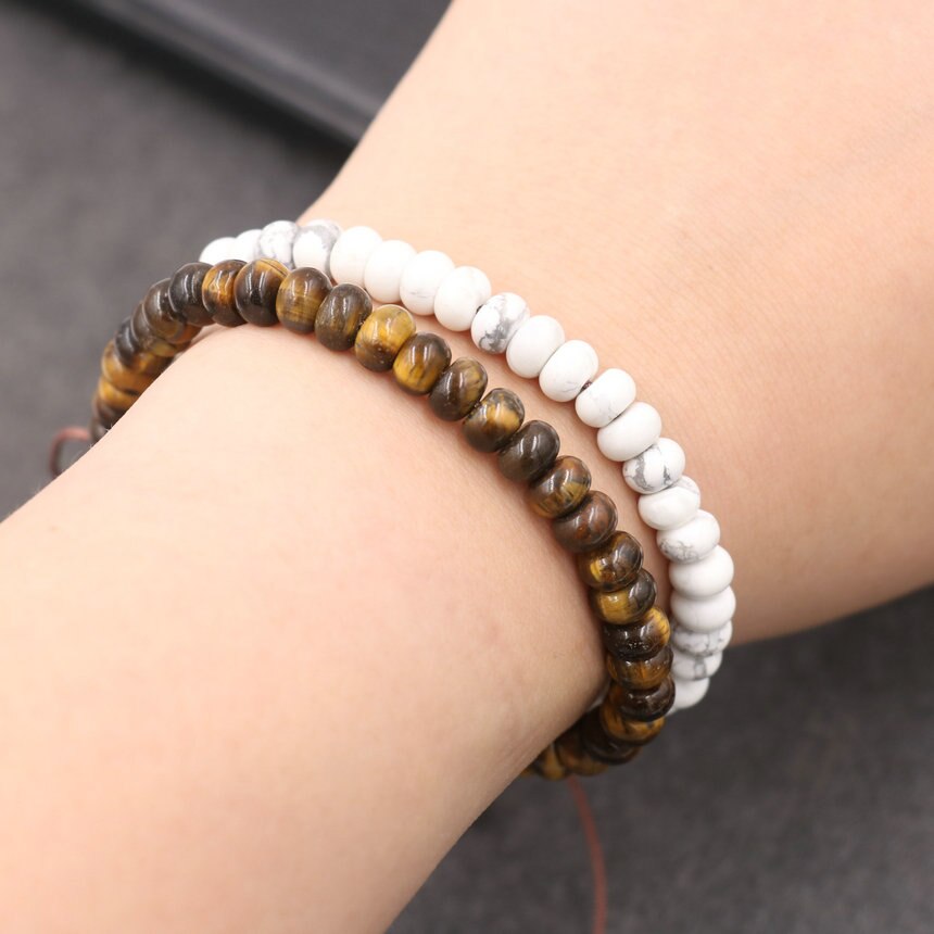 Trendy Abacus Beads Bracelet Men Indian Onyx Stone Women Bracelet Lucky Chakra Friendship Couples Bracelet Female Jewelry Gift