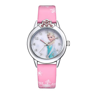 Disney Frozen 2 Princess Pattern Children toy Luminous watch Crystal Cartoon Leather Quartz Wristwatch for Girls Kids Toy Gift